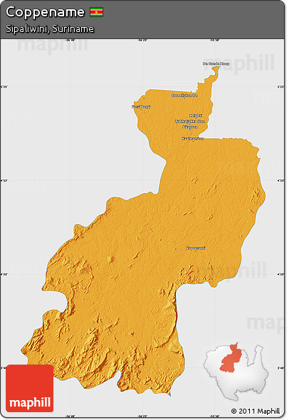 Political Map of Coppename, single color outside