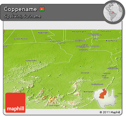 Physical Panoramic Map of Coppename