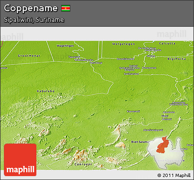 Physical Panoramic Map of Coppename