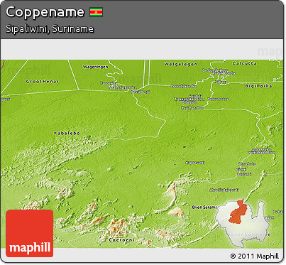 Physical Panoramic Map of Coppename