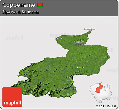 Satellite Panoramic Map of Coppename, cropped outside