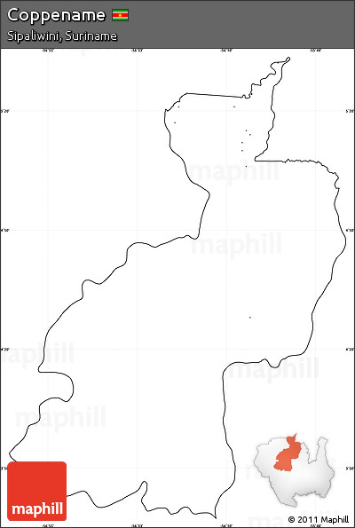 Blank Simple Map of Coppename, cropped outside, no labels