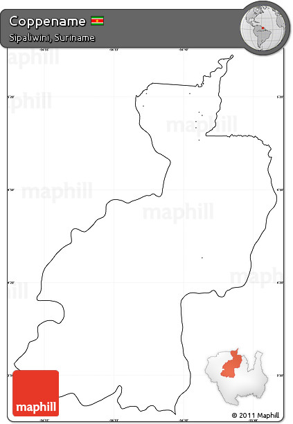 Blank Simple Map of Coppename, cropped outside, no labels