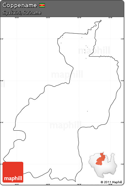 Blank Simple Map of Coppename, cropped outside, no labels