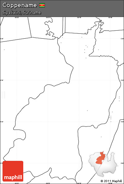 Blank Simple Map of Coppename, no labels