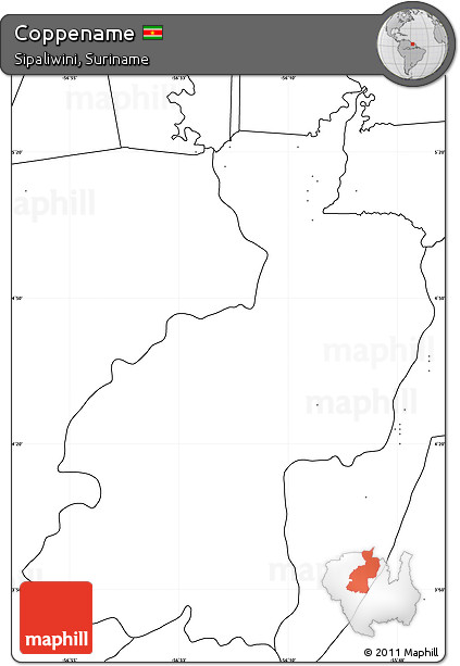 Blank Simple Map of Coppename, no labels