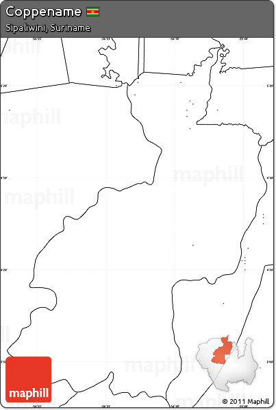 Blank Simple Map of Coppename, no labels
