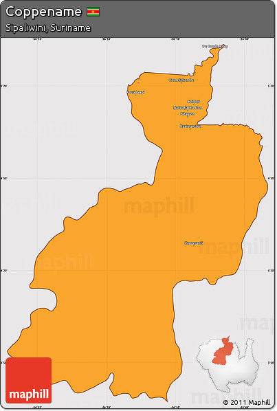 Political Simple Map of Coppename, cropped outside
