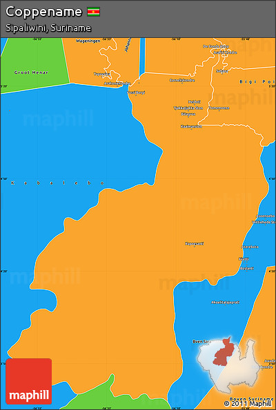 Political Simple Map of Coppename