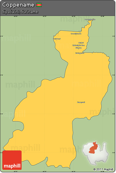 Savanna Style Simple Map of Coppename, cropped outside