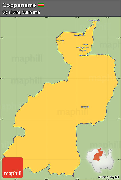 Savanna Style Simple Map of Coppename, cropped outside