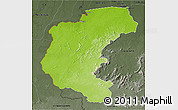 Physical 3D Map of Kabalebo, darken, semi-desaturated