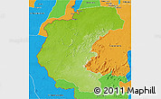 Physical 3D Map of Kabalebo, political outside