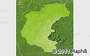 Physical 3D Map of Kabalebo, satellite outside
