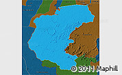 Political 3D Map of Kabalebo, darken