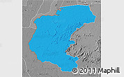 Political 3D Map of Kabalebo, desaturated