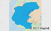 Political 3D Map of Kabalebo, lighten