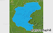 Political 3D Map of Kabalebo, satellite outside