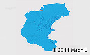 Political 3D Map of Kabalebo, single color outside