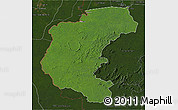 Satellite 3D Map of Kabalebo, darken