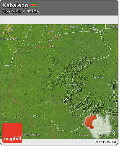 Satellite 3D Map of Kabalebo
