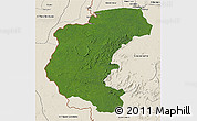 Satellite 3D Map of Kabalebo, shaded relief outside