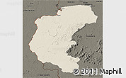 Shaded Relief 3D Map of Kabalebo, darken