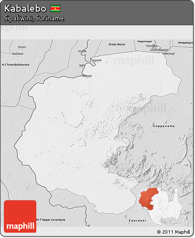 Silver Style 3D Map of Kabalebo