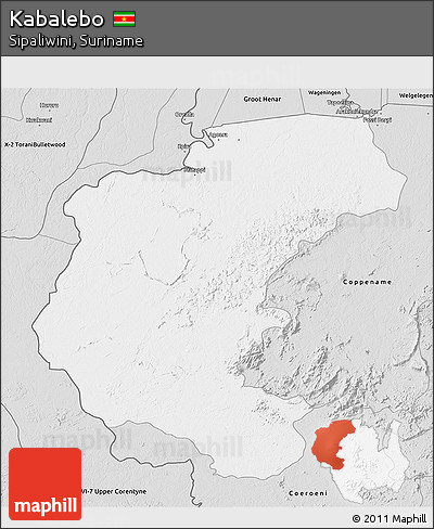 Silver Style 3D Map of Kabalebo
