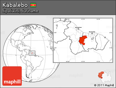 Blank Location Map of Kabalebo
