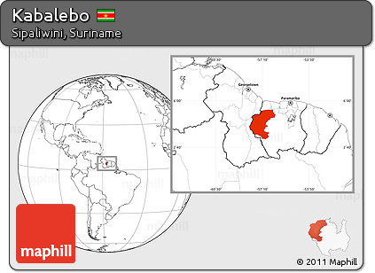 Blank Location Map of Kabalebo