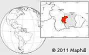 Blank Location Map of Kabalebo, highlighted country