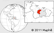 Blank Location Map of Kabalebo, highlighted parent region