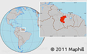 Gray Location Map of Kabalebo