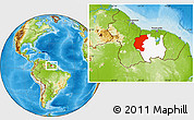 Physical Location Map of Kabalebo, highlighted parent region