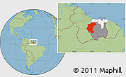 Savanna Style Location Map of Kabalebo, highlighted country, highlighted parent region