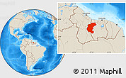 Shaded Relief Location Map of Kabalebo