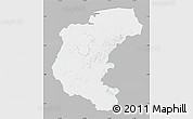 Gray Map of Kabalebo, single color outside