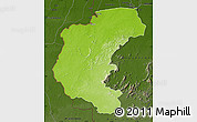 Physical Map of Kabalebo, darken