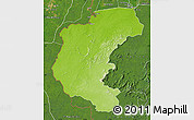 Physical Map of Kabalebo, satellite outside