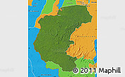 Satellite Map of Kabalebo, political outside
