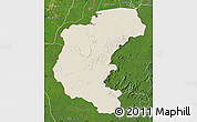 Shaded Relief Map of Kabalebo, satellite outside
