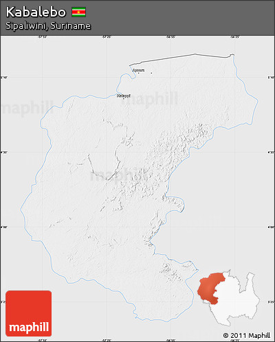 Silver Style Map of Kabalebo, single color outside