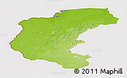 Physical Panoramic Map of Kabalebo, cropped outside
