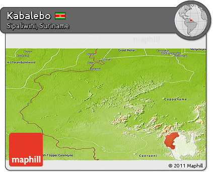 Physical Panoramic Map of Kabalebo