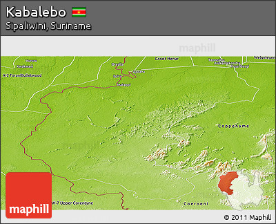 Physical Panoramic Map of Kabalebo