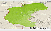 Physical Panoramic Map of Kabalebo, shaded relief outside