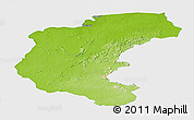 Physical Panoramic Map of Kabalebo, single color outside