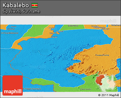 Political Panoramic Map of Kabalebo
