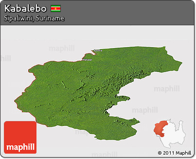 Satellite Panoramic Map of Kabalebo, cropped outside